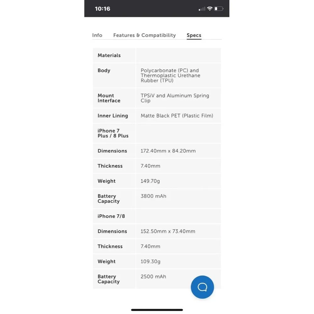 Moment Battery Case for iPhone 7 8 Plus